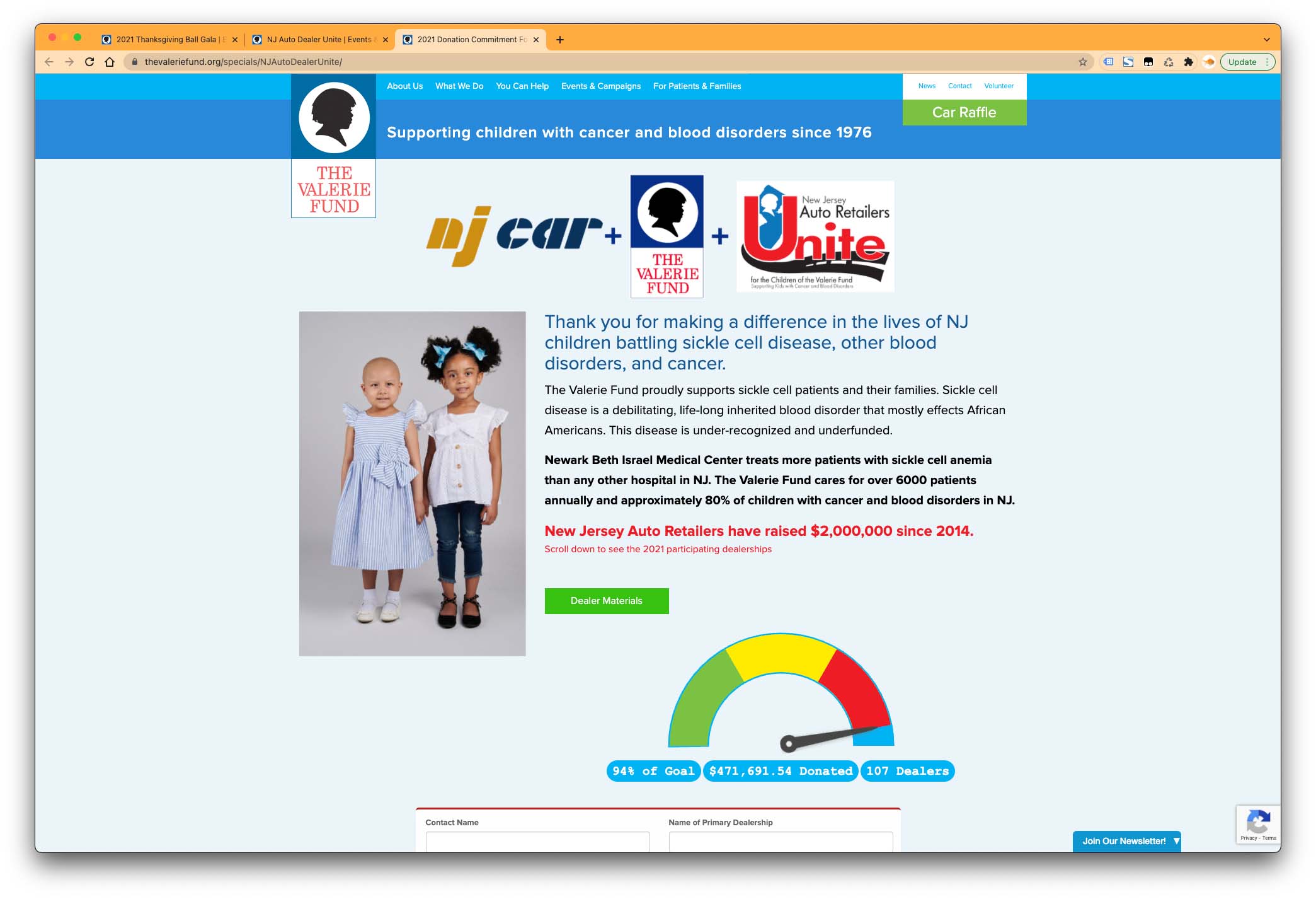 Custom Fundraising Event Page with donation meter